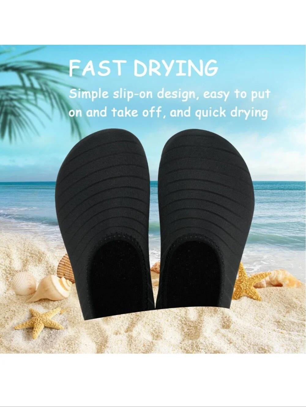 Kids Water Shoes Quick-Dry Barefoot Aqua Socks for Beach & Swim (Size Kids 12-13